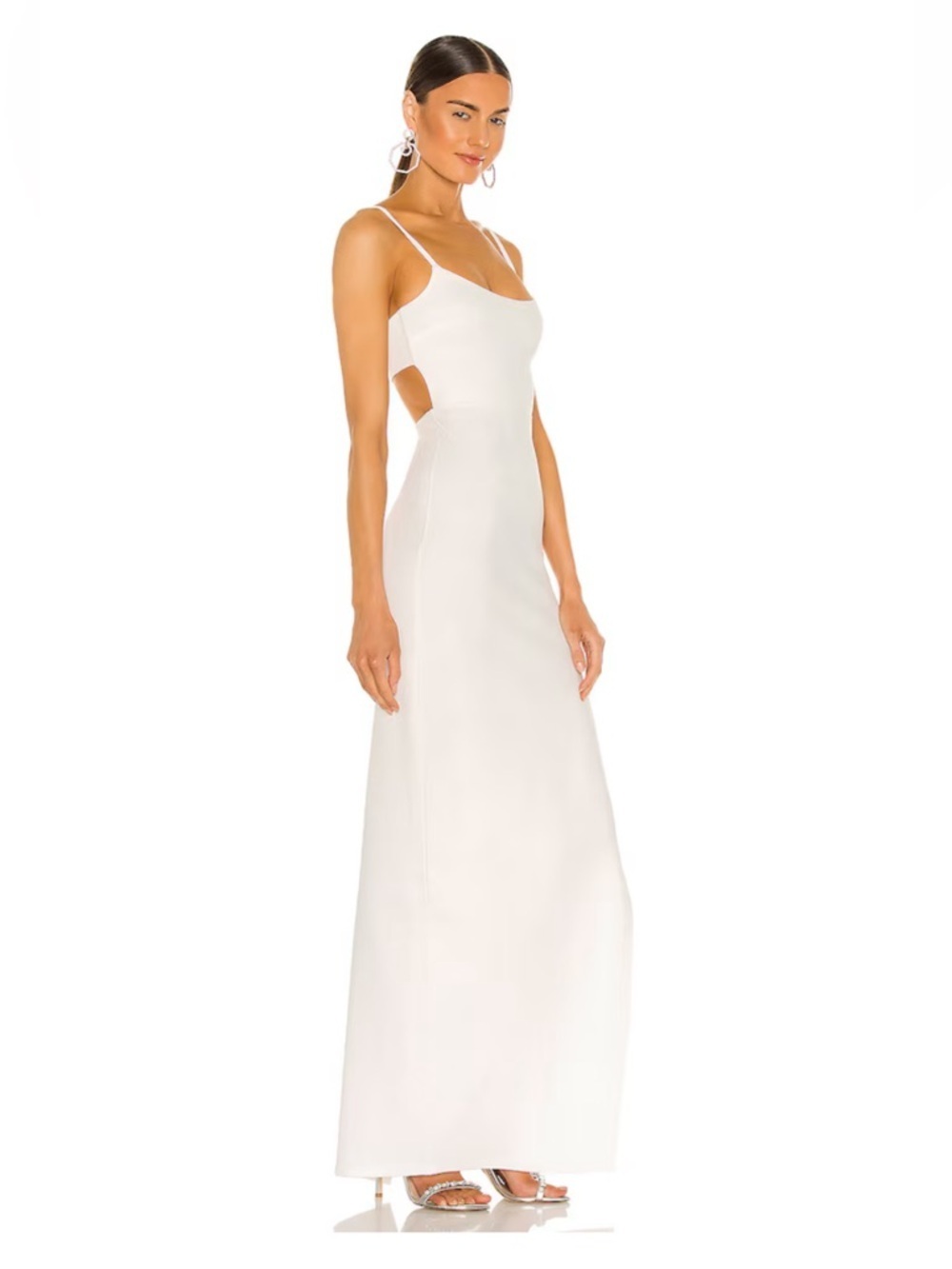 Lovers + Friends Karma Maxi Dress White Ivory Cutout Spaghetti-Strap Revolve M